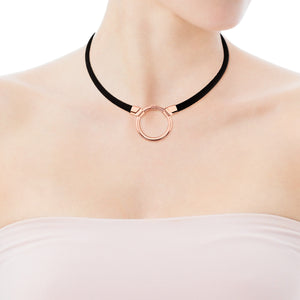 Tous Rose Vermeil Silver and Steel Hold Necklace 712342600